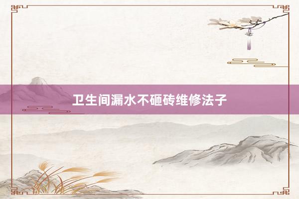 卫生间漏水不砸砖维修法子
